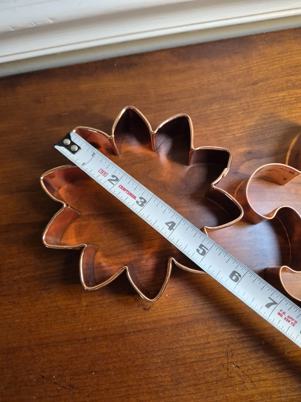 Two Large Copper Cookie Cutters - Flower & Fleur-de-Lis Set